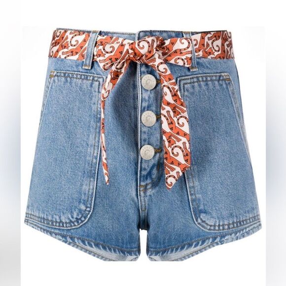 Sandro Belted Denim Shorts - Picture 4 of 10